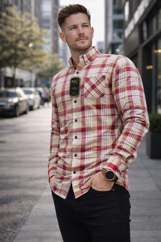 Cuadros Rojo Beige