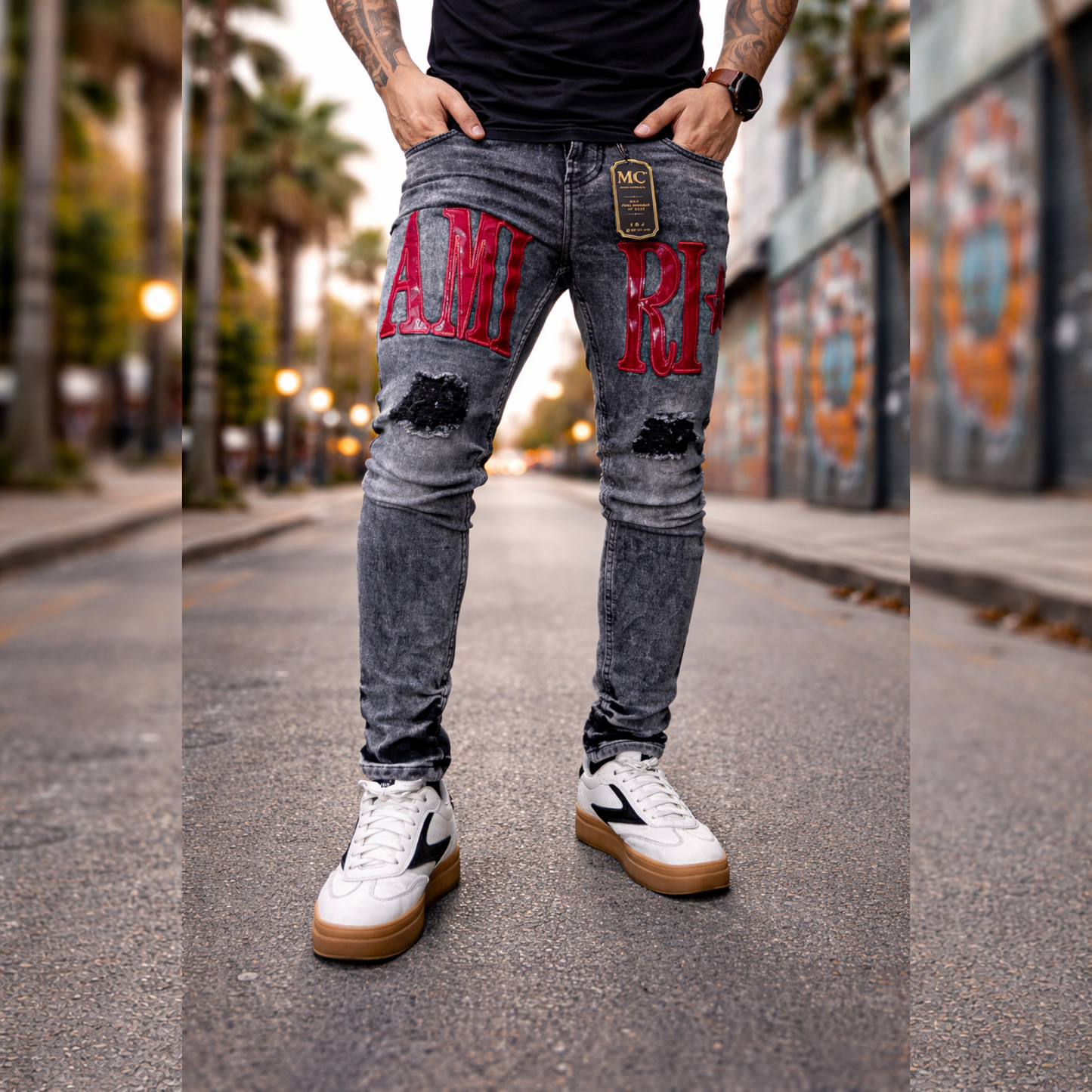 Jean Skinny Red Amiri